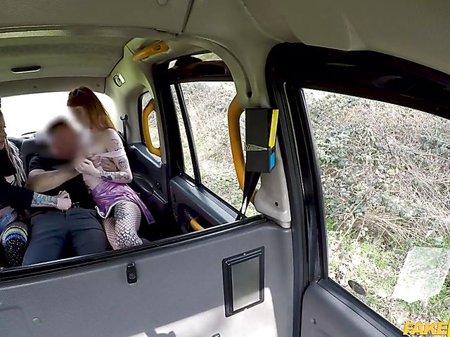 Fake taxi threesome with Azura Alii and Piggy Mouth