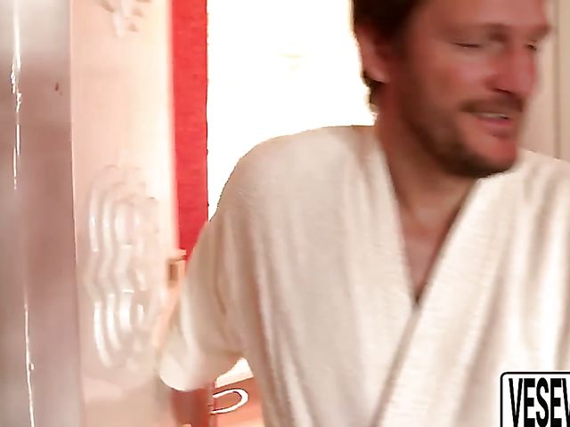 Busty masseuse Sensual Jane makes a man cum