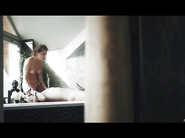 Sensual bathroom sex with wet Mila Fox