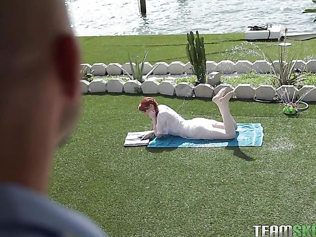 Pigtail redhead with braces Krystal Orchid gets banged