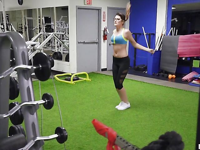 Big natural tits POV with workout girl Michele James 