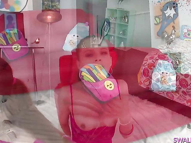 Jillian Janson - Deepthroat swallow in pink lingerie