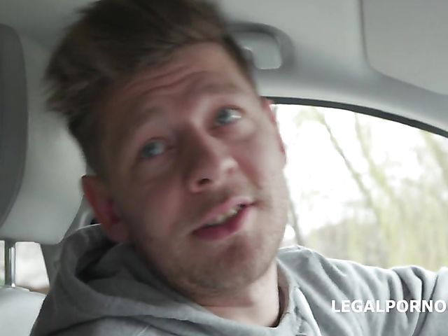 Diane Chrystall - Blonde DP in black fishnets