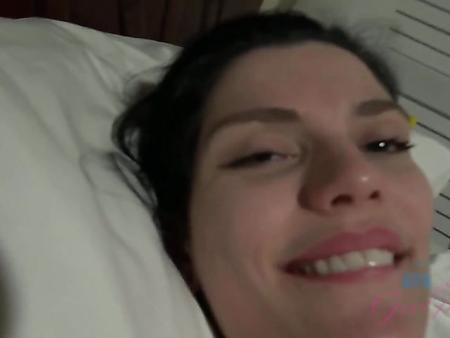 Girlfriend POV with shaved brunette Sadie Blake