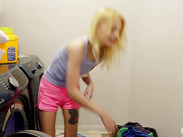 Petite teen Kate Bloom helps her stepbrother