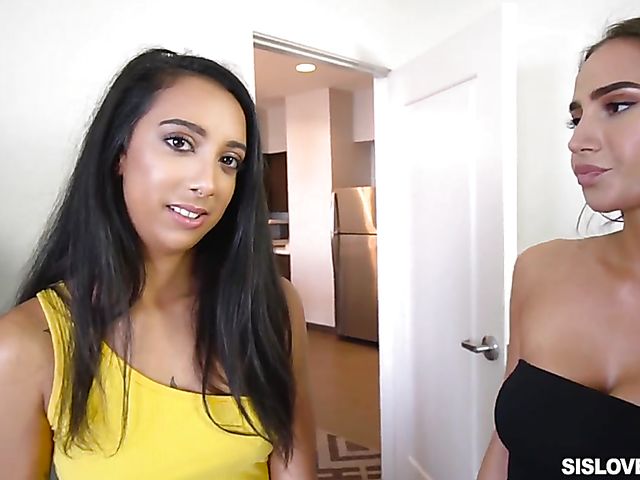 Threesome POV with sexy stepsisters Desiree Dulce and Kiarra Kai