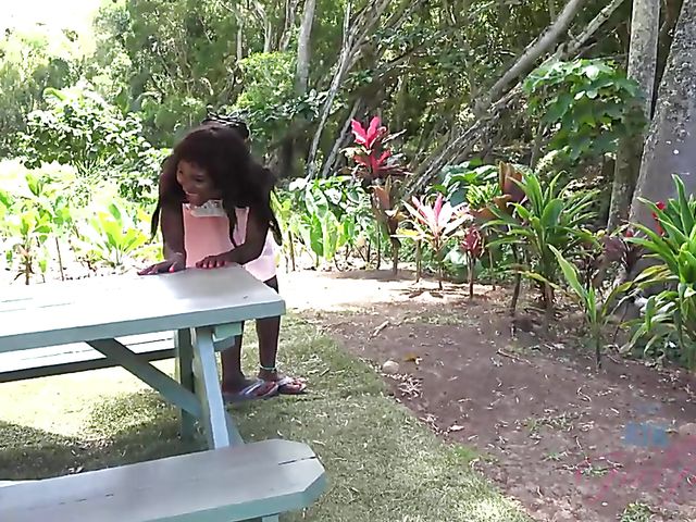 Black girlfriend Noemie Bilas loves sucking his dick