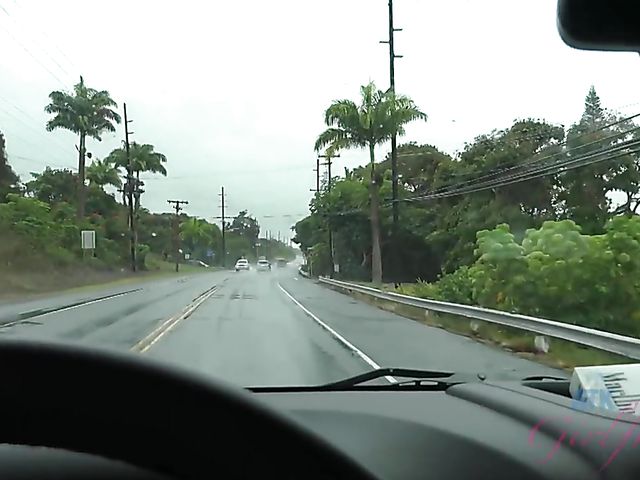 Asian girlfriend Vina Sky shows her coochie in the car