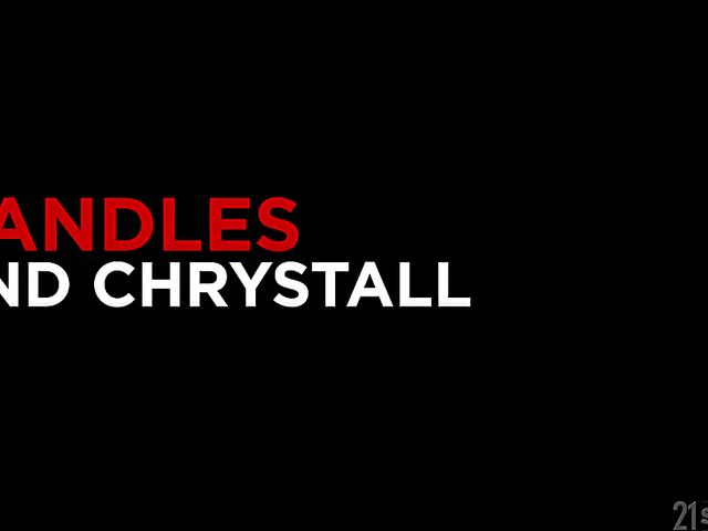 Oil anal in the candlelight with flat chested Chrystall