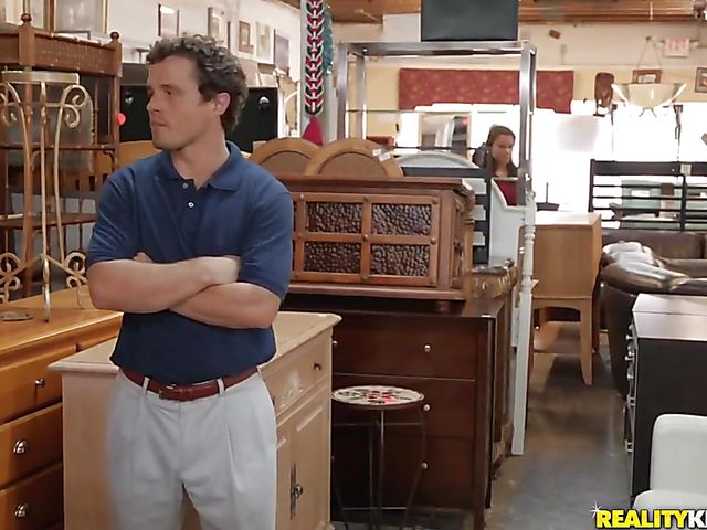 FFM interracial three-way at the furniture store with Kira Noir and Evi Rei