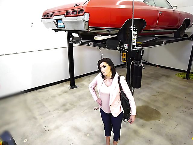 Becky Bandini - Car mechanic fucks big tits MILF POV