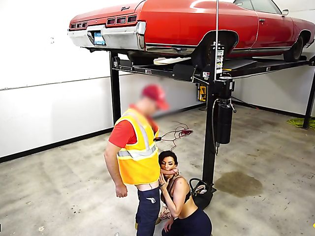 Becky Bandini - Car mechanic fucks big tits MILF POV