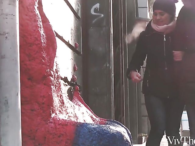 Sensual lesbians Karry Slot and Lady Dee make love in winter