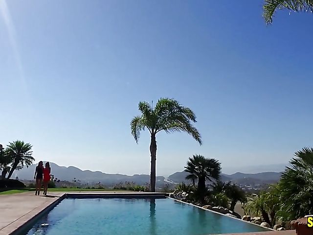 Jillian Janson & Aurora Belle - Sensual lesbians by the pool