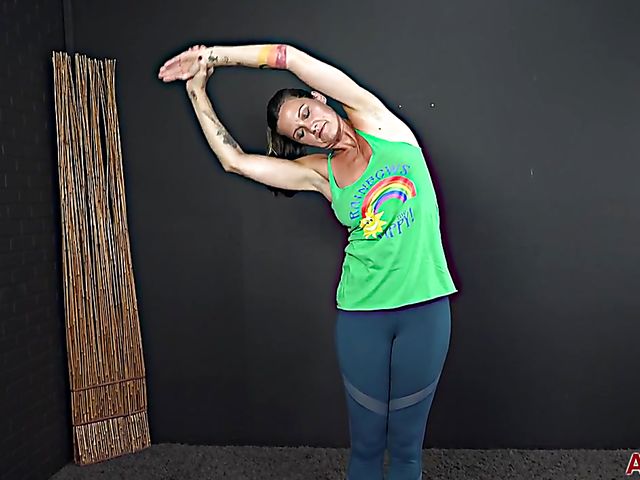 Nude gymnastics with 41-year-old fit MILF CJ 