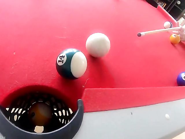 Dirty pool game with tiny brunette Megan Marx