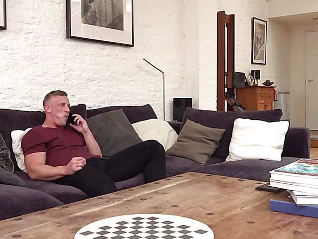 Sexy redhead Ella Hughes uses her mouth and pussy to make him ejaculate