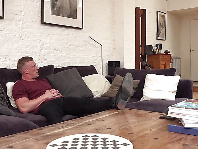 Sexy redhead Ella Hughes uses her mouth and pussy to make him ejaculate