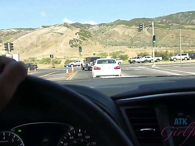 Redhead girlfriend Lola Fae shows it all in the car