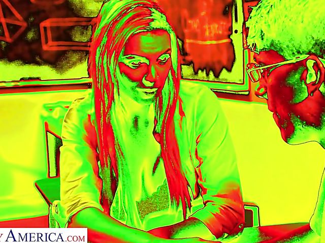 Big tit teacher Kenzie Taylor fucks a shy student after class 