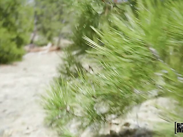 Outdoor sex in the mountains with big tit redhead Pepper Hart 