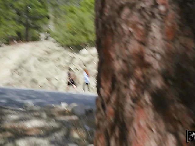 Outdoor sex in the mountains with big tit redhead Pepper Hart 