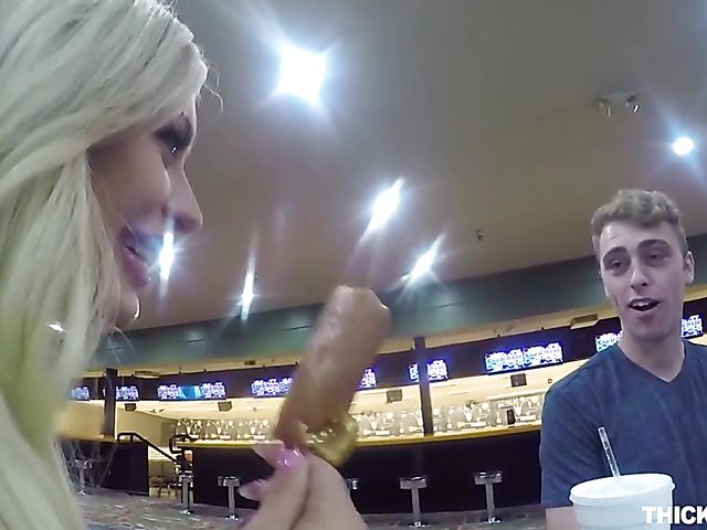 Big butt blonde Brandi Bae loves bowling and sex