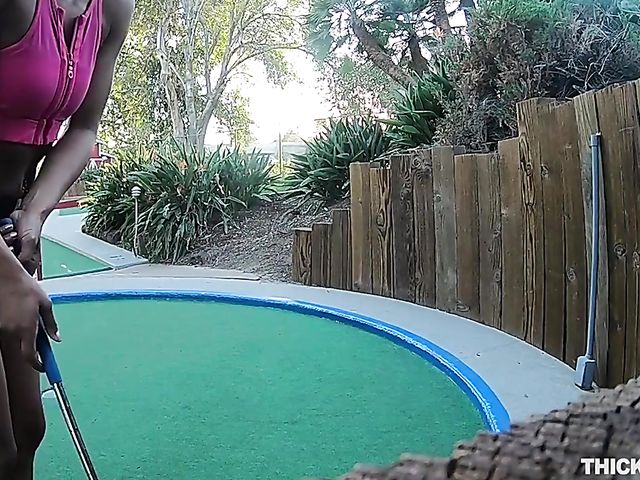 Demi Sutra shakes her ebony ass and gets fucked by a white dude