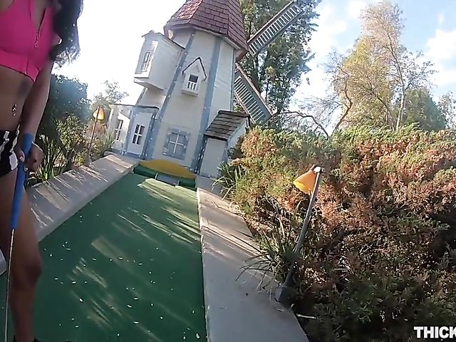 Demi Sutra shakes her ebony ass and gets fucked by a white dude