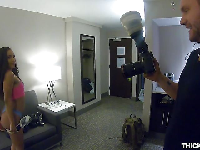 Demi Sutra shakes her ebony ass and gets fucked by a white dude