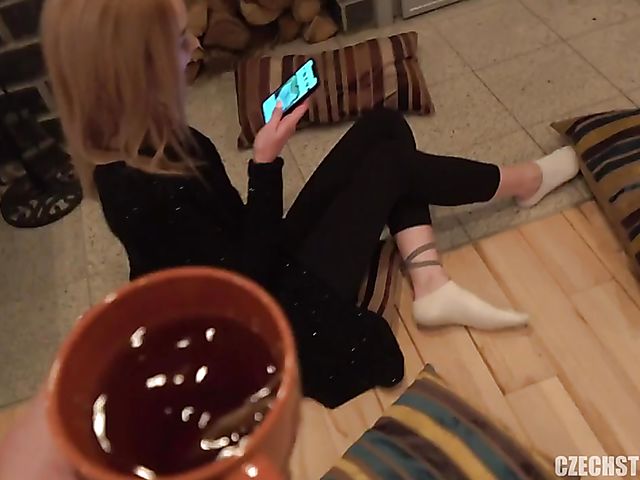 Tall Czech babe gets her pussy poked for money