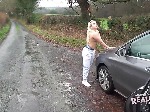 Emma's outdoor strip and car masturbation