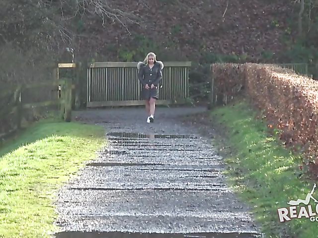 Public nudity in the countryside with British blonde Emma