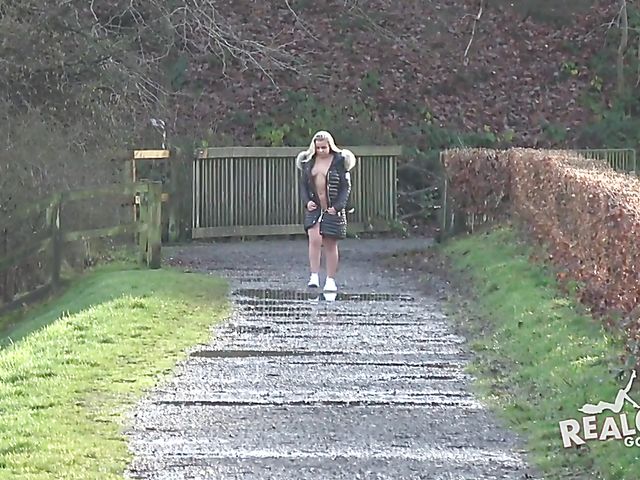 Public nudity in the countryside with British blonde Emma