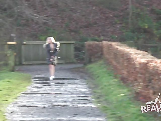 Public nudity in the countryside with British blonde Emma
