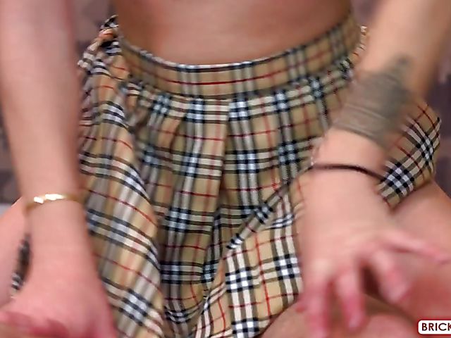 Hazel Leveck in schoolgirl uniform and pantyhose gets screwed