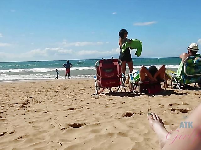 Weekend at the beach with barely legal teen Violet Rain 