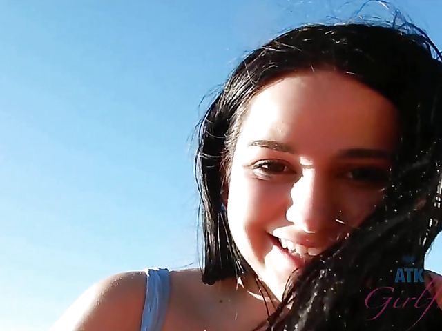 Weekend at the beach with barely legal teen Violet Rain 