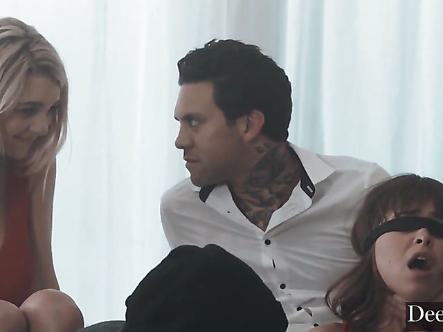 3 on 3 interracial orgy with Riley Reid, Gabbie Carter, and Vicki Chase