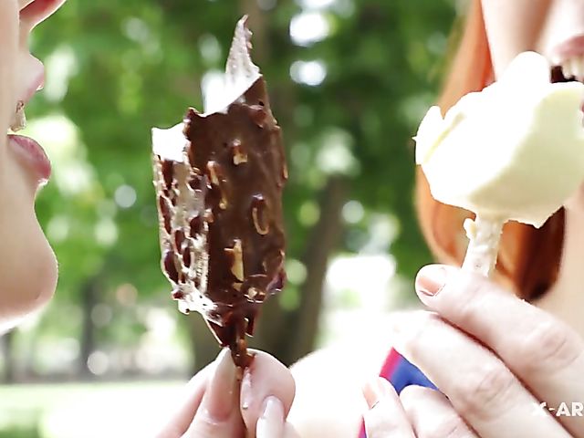 X Art threesome with blonde Lovita Fate and redhead Charli Red 