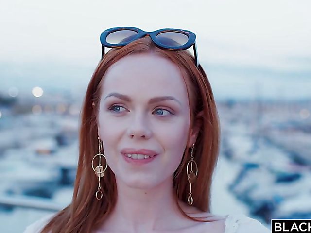 Interracial redhead Ella Hughes having outdoor fun