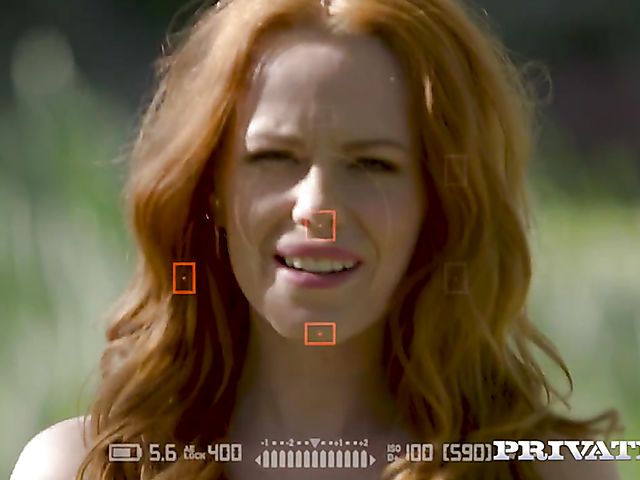 Photographer fucks redhead Ella Hughes outdoors