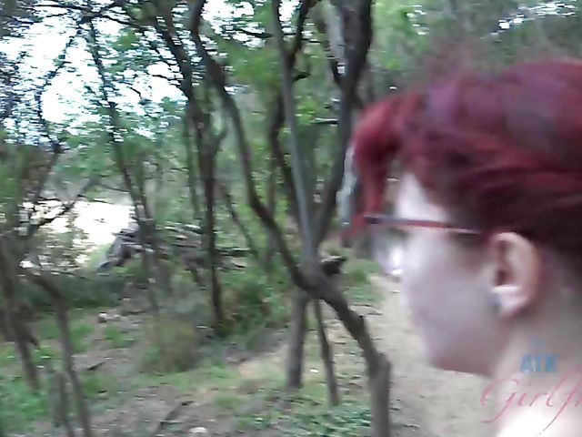 Piss on cock and outdoor anal on a rock with Lola Fae