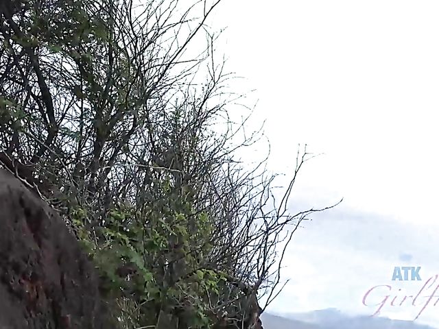 Piss on cock and outdoor anal on a rock with Lola Fae