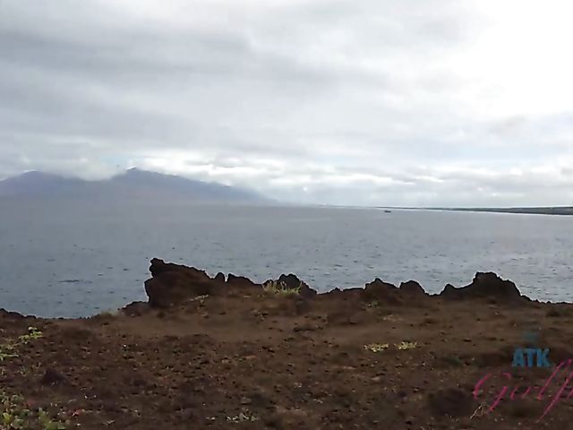 Piss on cock and outdoor anal on a rock with Lola Fae