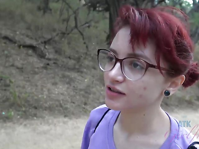 Piss on cock and outdoor anal on a rock with Lola Fae