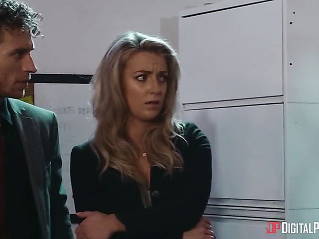 Office crime and sex with teen brunette Jane Wilde