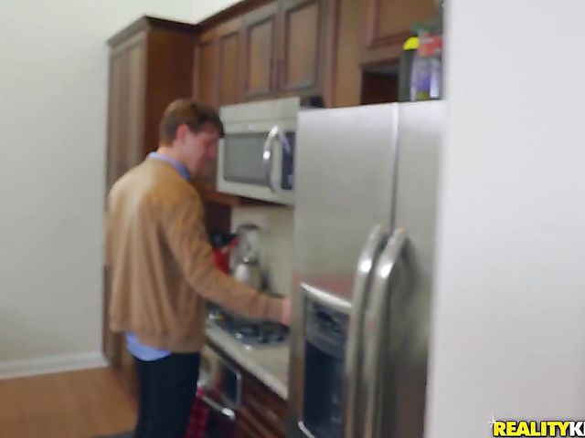 Wet and messy fucking in the kitchen with Monica Sage