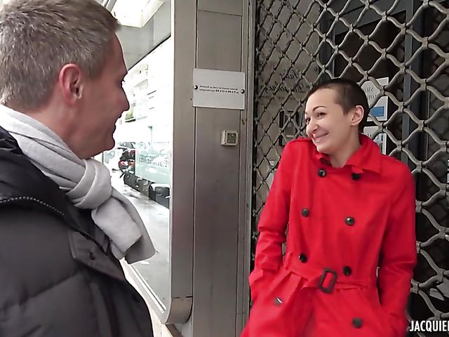 Skinny anal girl Aletta with fake firm boobs