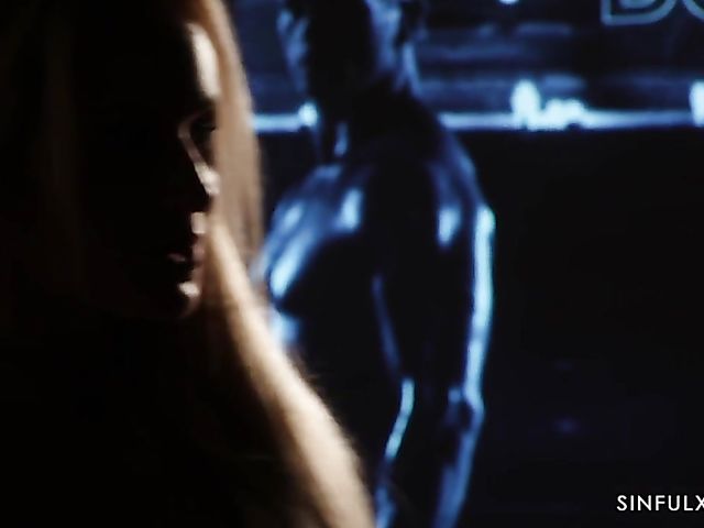 Erotic threesome in the dark with chesty Valentina Nappi and Angel Wicky